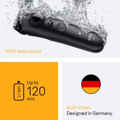 "Braun BeardTrimmer 5 BT5560 - Premium Battery-Powered Beard Trimmer for Precision Grooming - 40mm Cutting Width - Sleek Black D